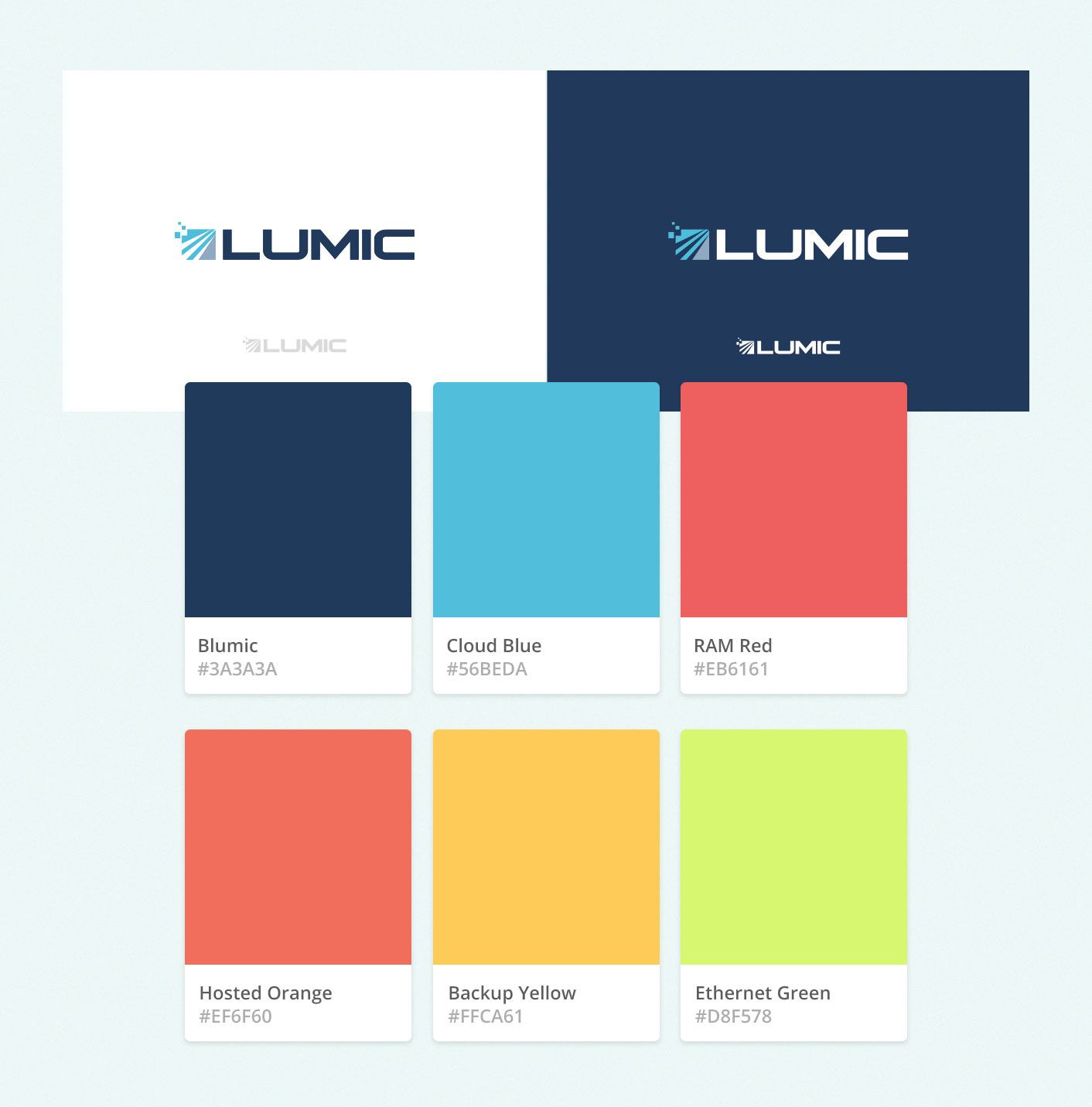 Branding colour scheme for Lumic